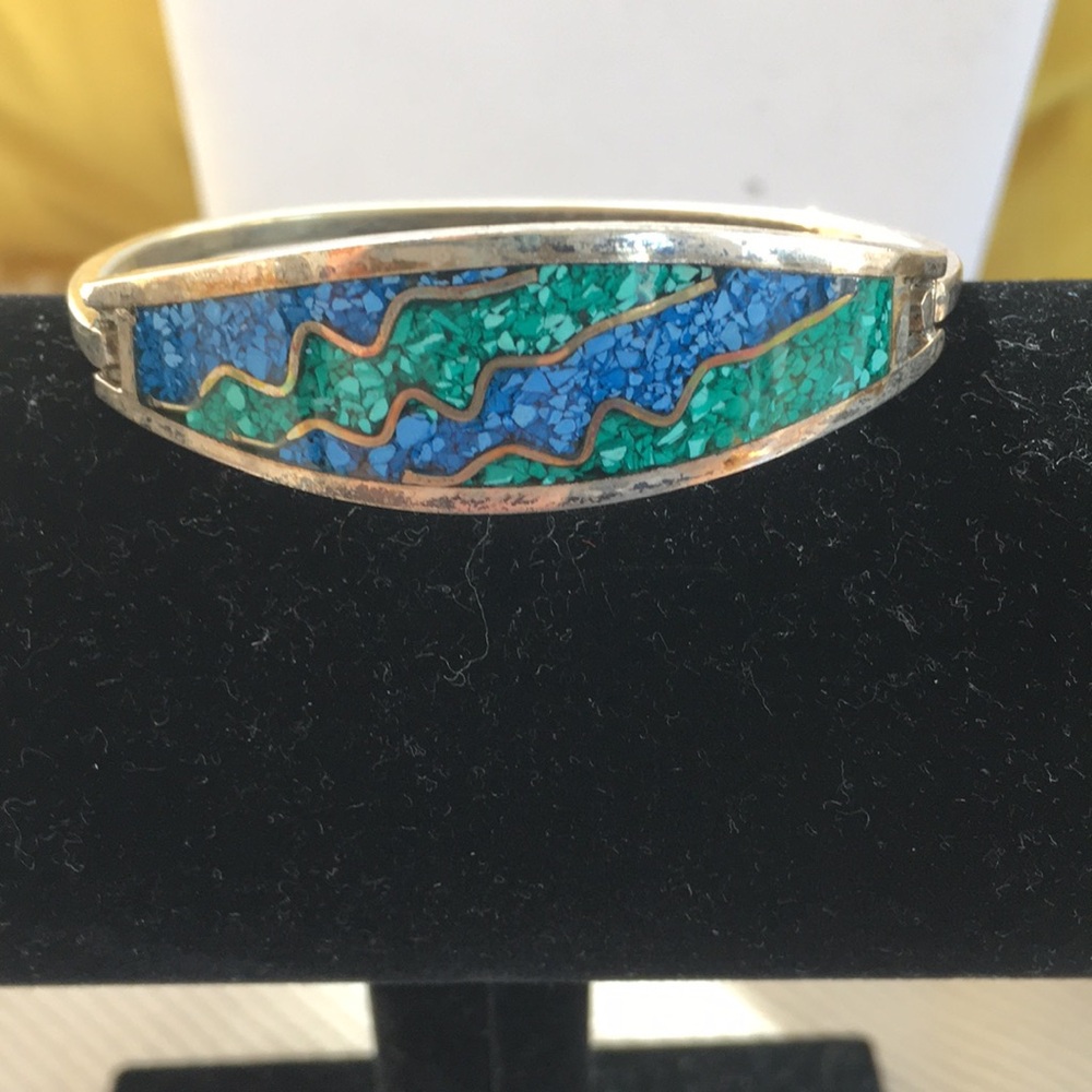Sterling silver turquoise and blue bracelet